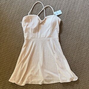 Elegant Ivory sparkling Spaghetti Strap Dress